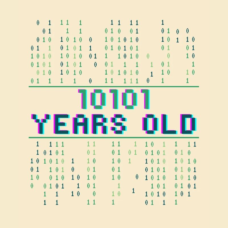 21st birthday 21 years old Binary Code Computer Science