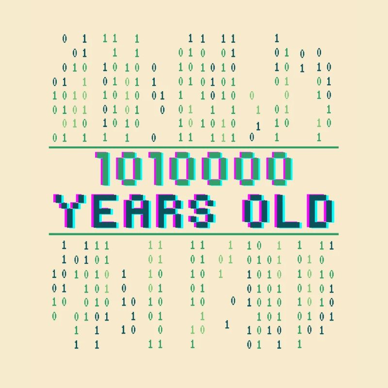 80th Birthday 80 Years Old Binary Code Computer Science