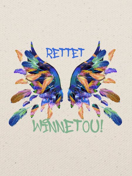 rettet winnetou ,iFlügel Malerei, illustration