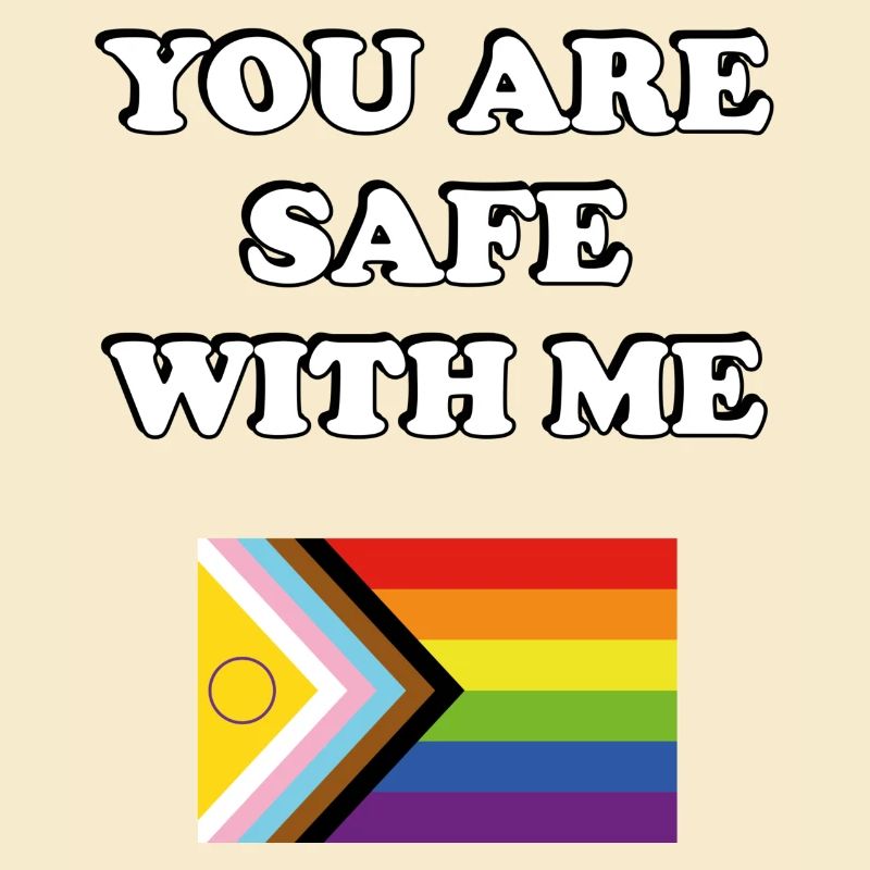 Vous êtes en sécurité avec moi Drapeau de progrès de la fierté inclusive