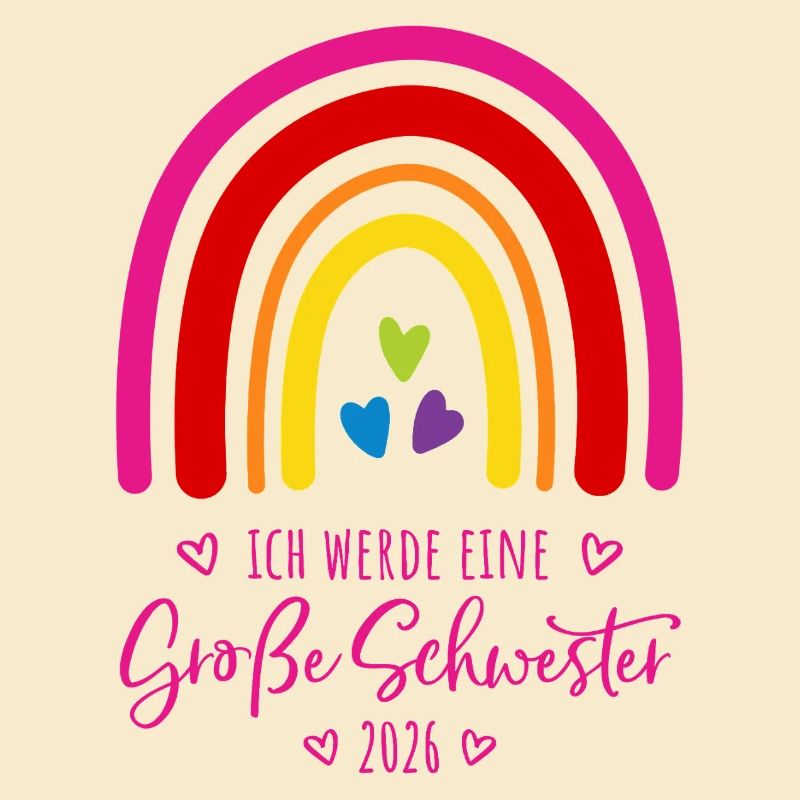 Ich werde eine große Schwester 2026 Regenbogen