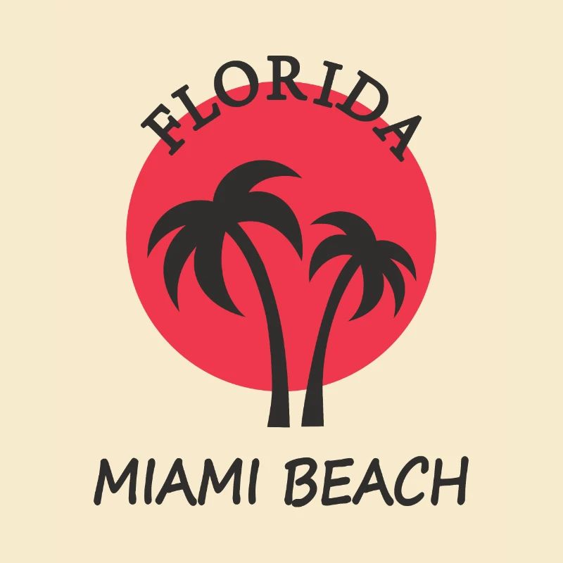 Miami Beach Florida palm trees sunset