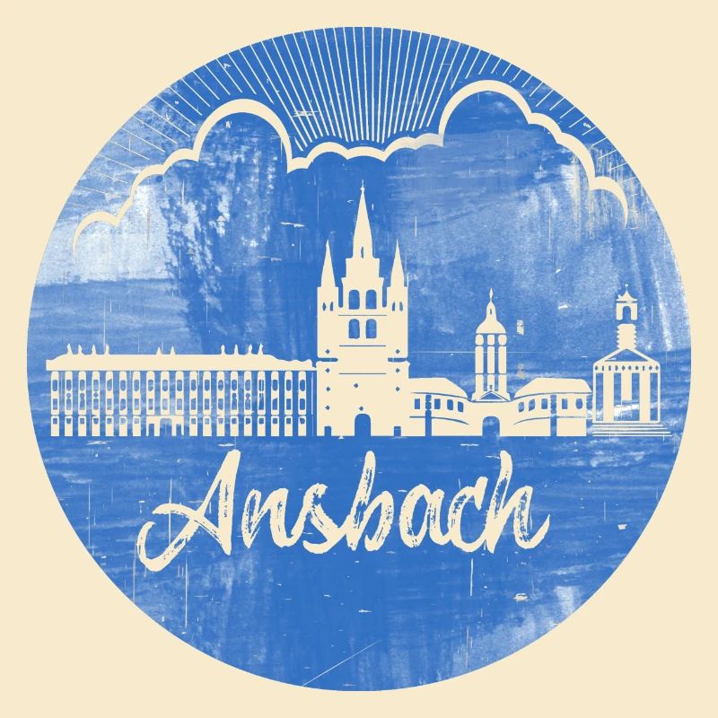 ansbach,skyline,bleu,cercle,rétro