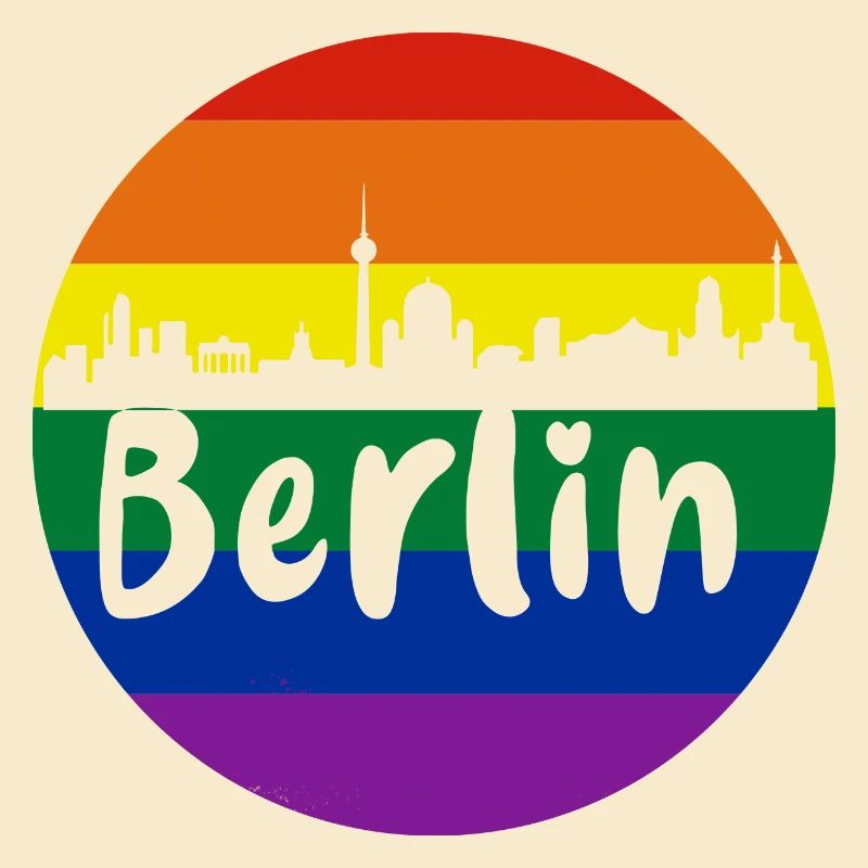 Berlin,skyline,colorful,silhouette,circle,logo,LGBT