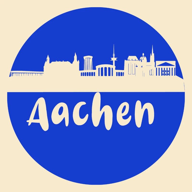 scherenschnitt,aachen,blau,stadt,skyline