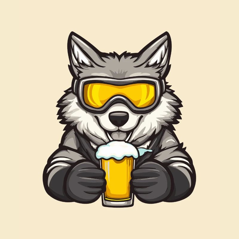 Wolf Apres Ski Bier Comic
