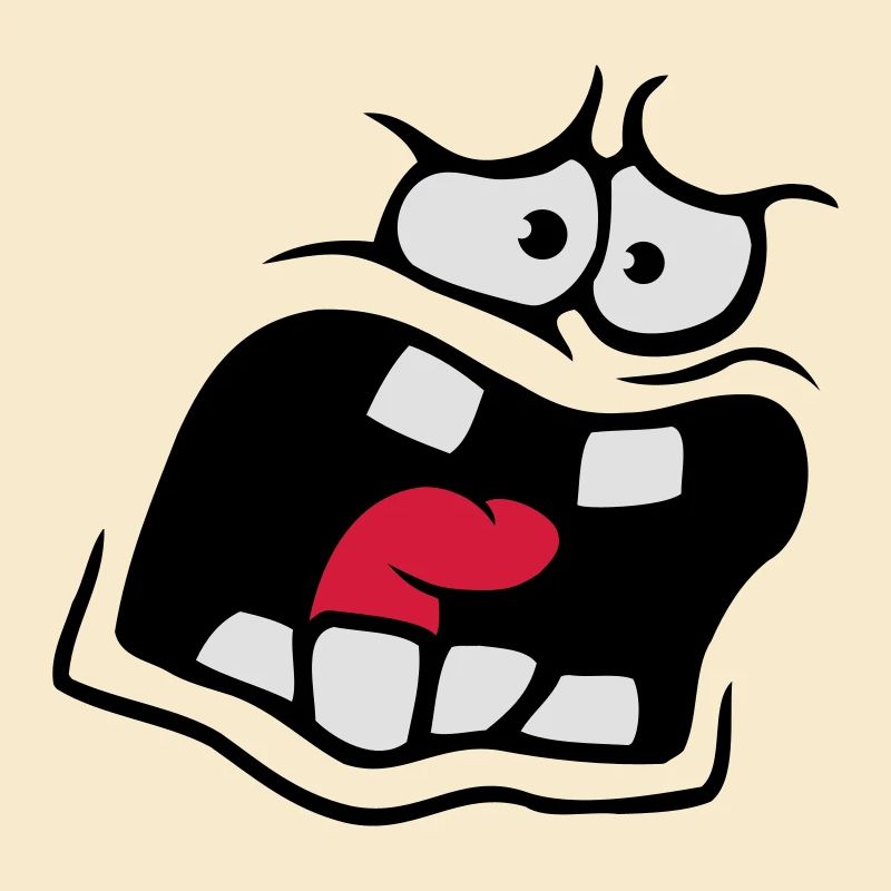 Schreiendes Ängstliches Comic Cartoon Gesicht