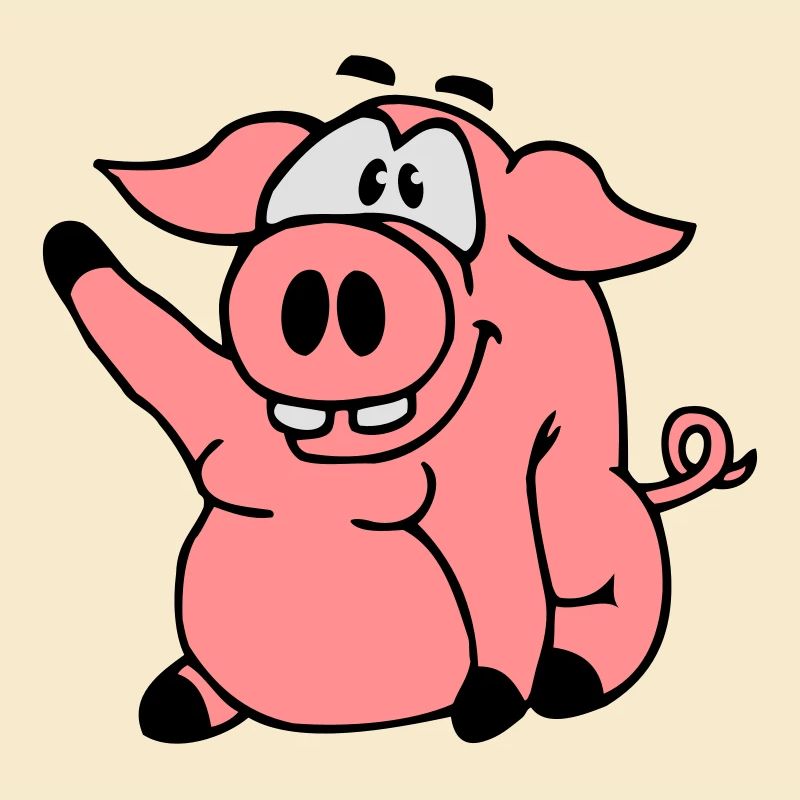 Mignon bande dessinée bande dessinée ondes de cochon amical