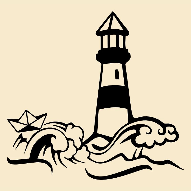 Lighthouse paper ship