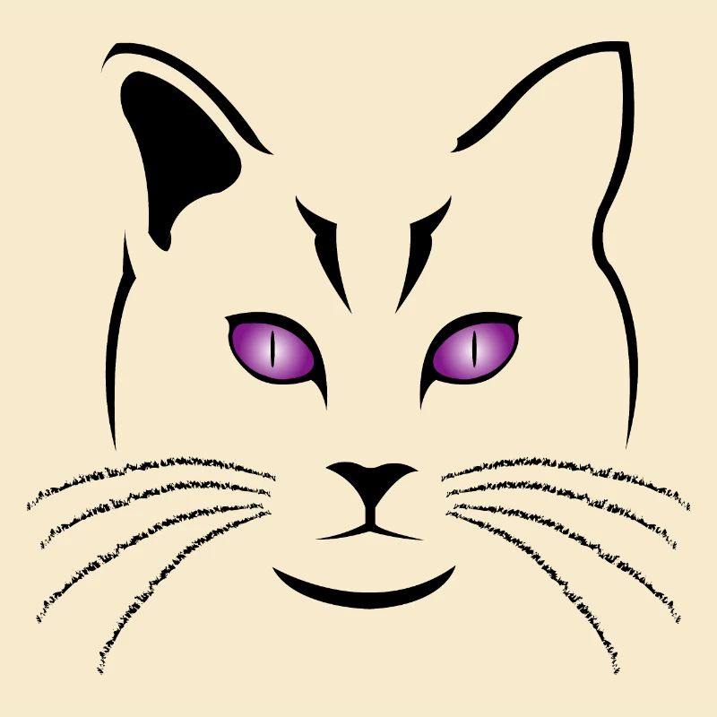 CHAT -TETE DE CHAT STYLISEE