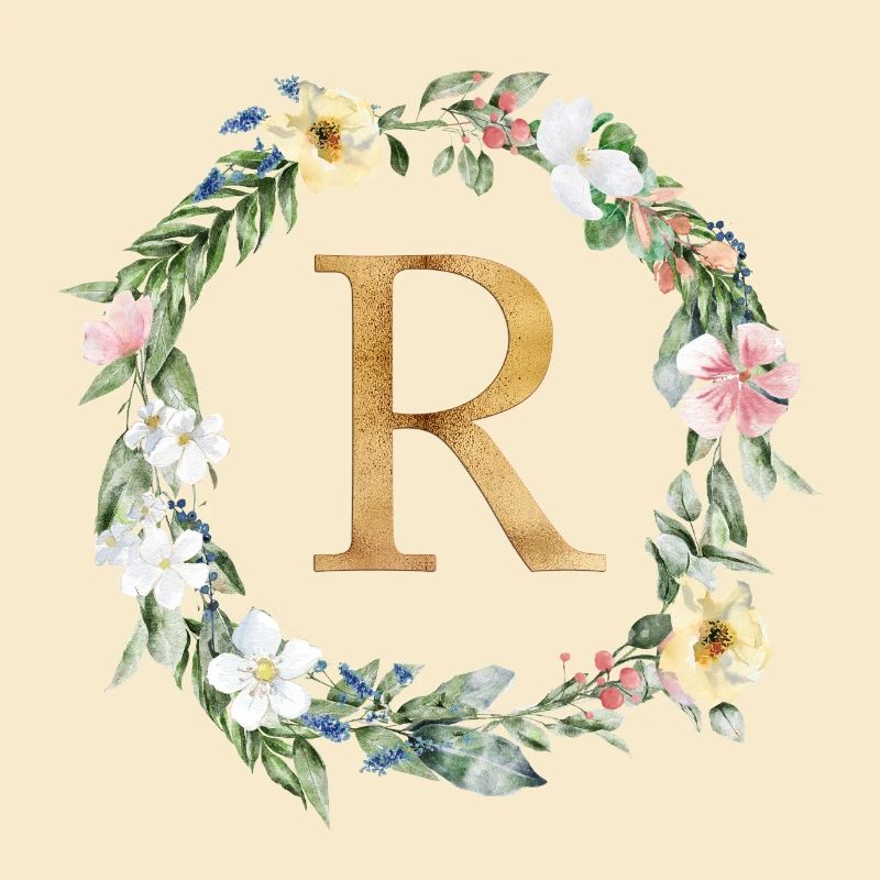 Customizable Monogram Watercolour Floral R