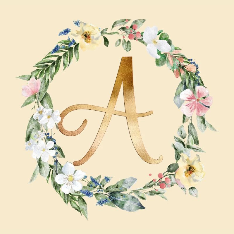 Customizable Monogram Watercolour Floral A