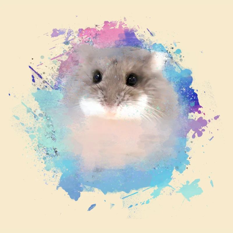 dwarf hamster,hamster,colorful,graffiti,painting
