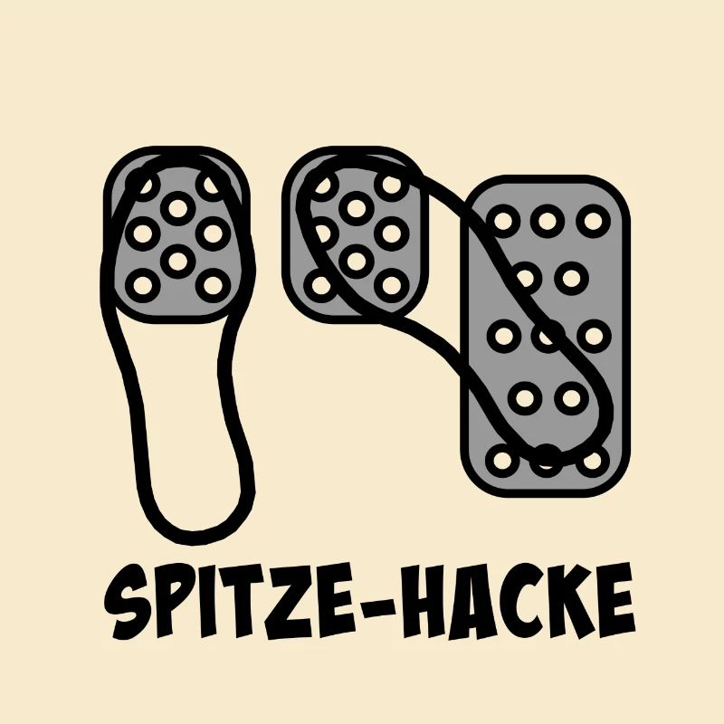 Pedale Spitze-Hacke-Technik