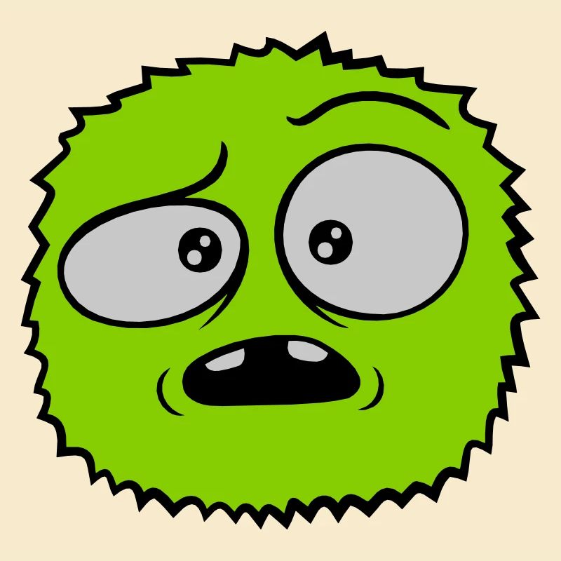 Haariges Monster skeptisches Gesicht