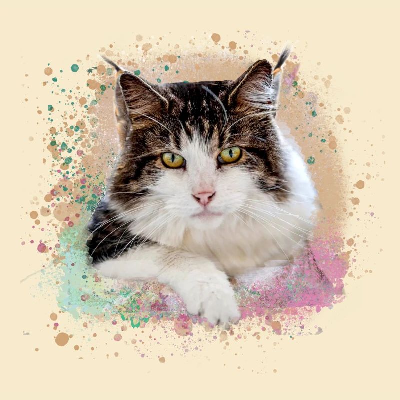 maincoon,katze,graffiti,malerei, Maine-Coon-Katze,