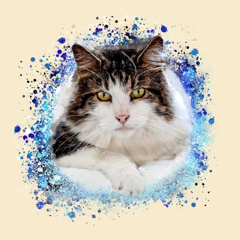 maincoon,katze,graffiti,malerei, Maine-Coon-Katze,