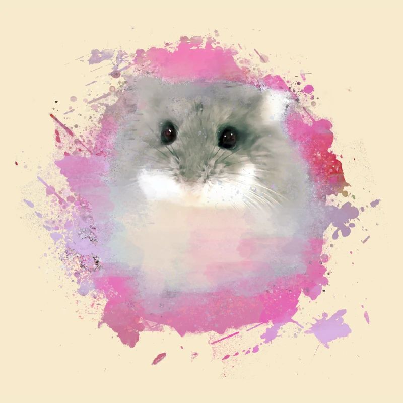 dwarf hamster,hamster,colorful,graffiti,painting,pink