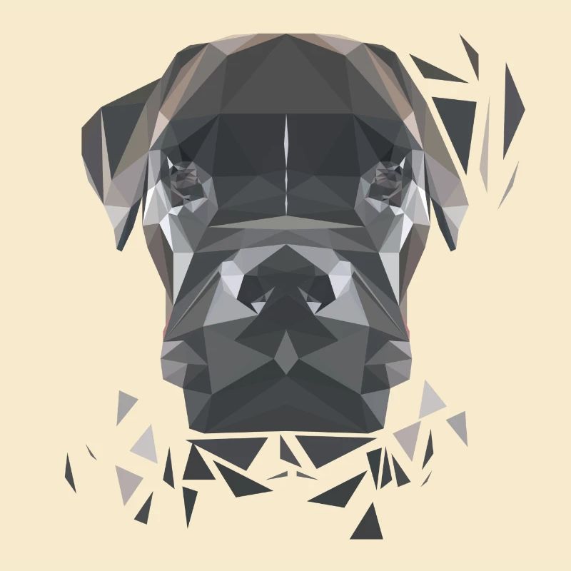 Boxer in Polygon-Art