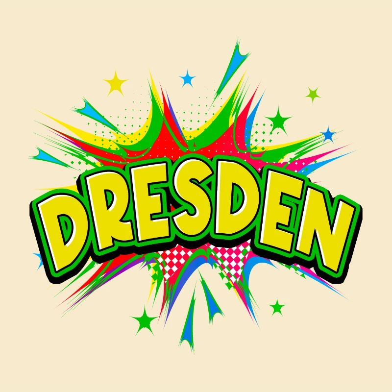 Dresden Germany City Pop Art Comic Art
