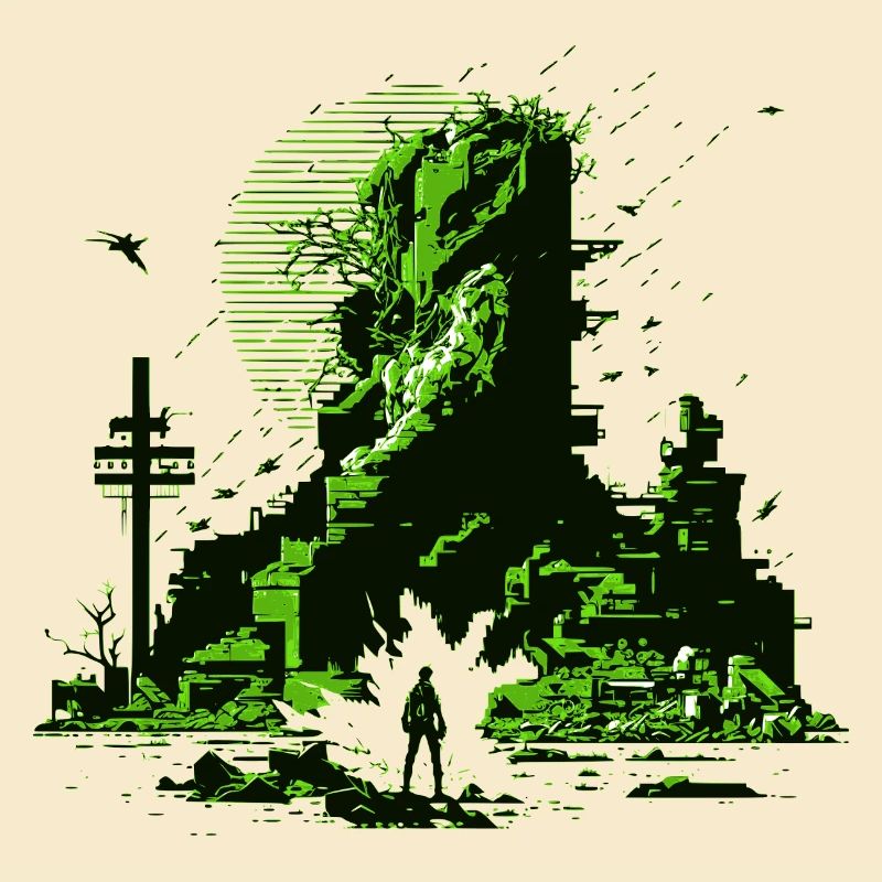 Illustrations de science-fiction dans les graphismes de jeux vidéo 8 bits