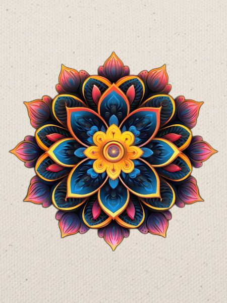 Buntes Blumenmandala