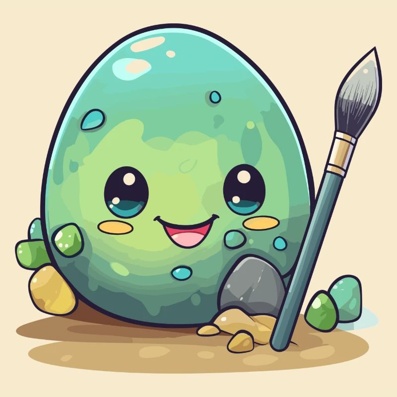 Egg with brush