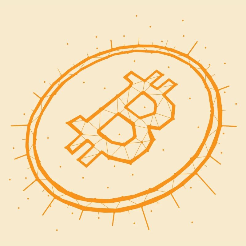 Bitcoin Graphic Logo Geometric Orange