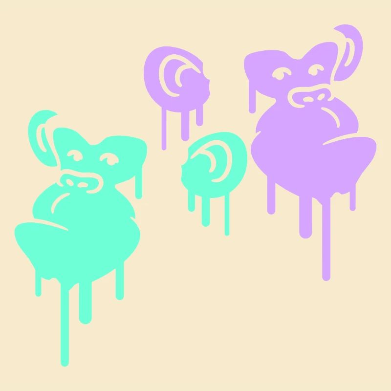 Graffiti Drop Monkey Heads Spray Faces Team