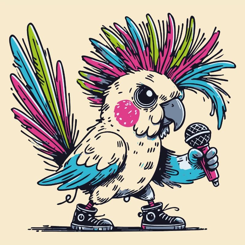 Punk Kakadu mit Irokesenschnitt