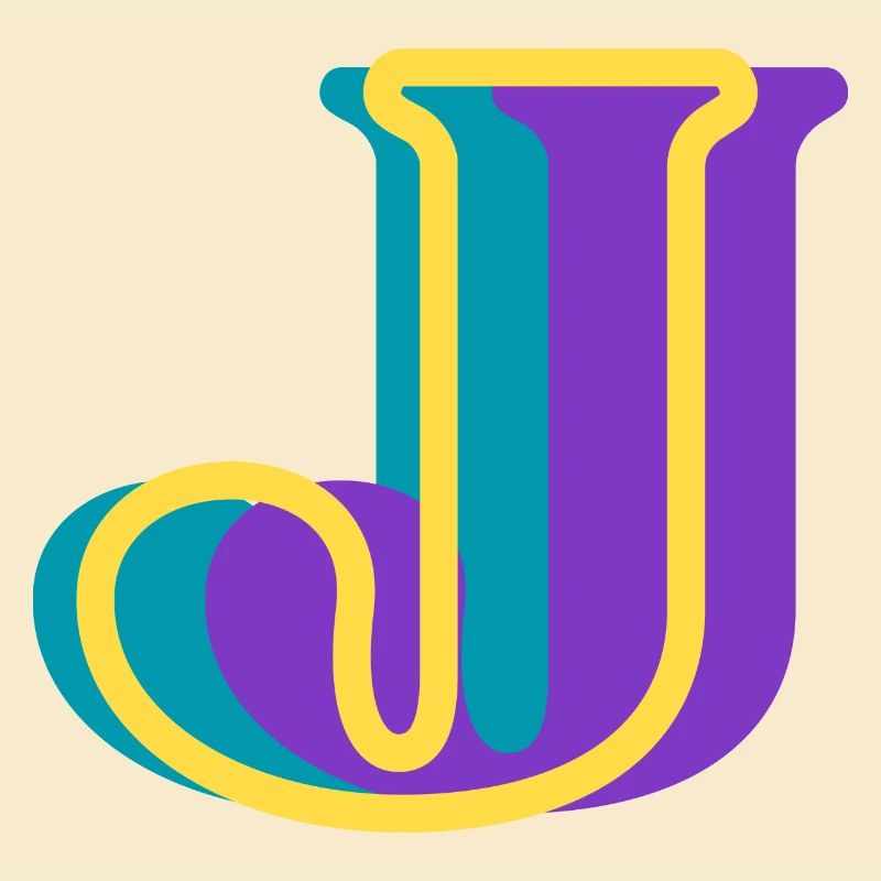Mehrfarbiger Buchstabe j