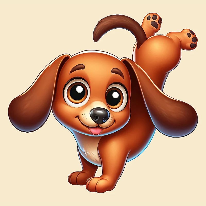 Cute Dachshund Handstand Breakdance