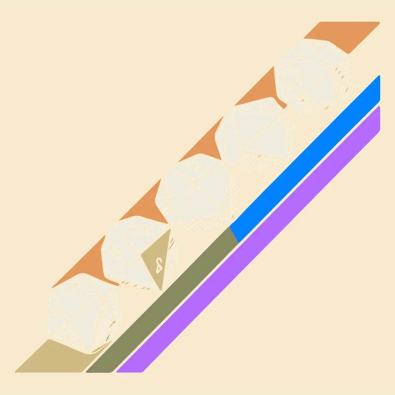 Retro Minimalist Polyhedral Dice Set Tabletop RPGP