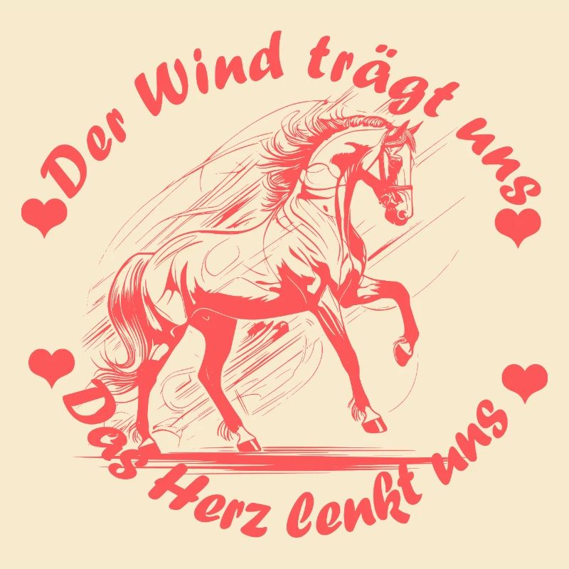 Pferd Herz Wind rosa