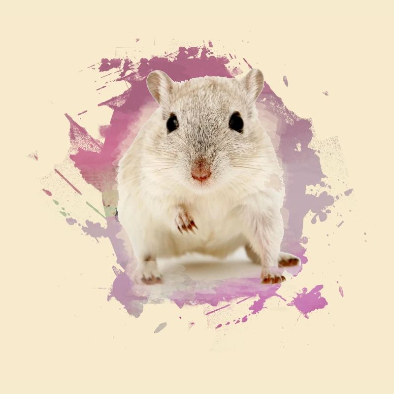 dwarf hamster,hamster,pink,graffiti,painting