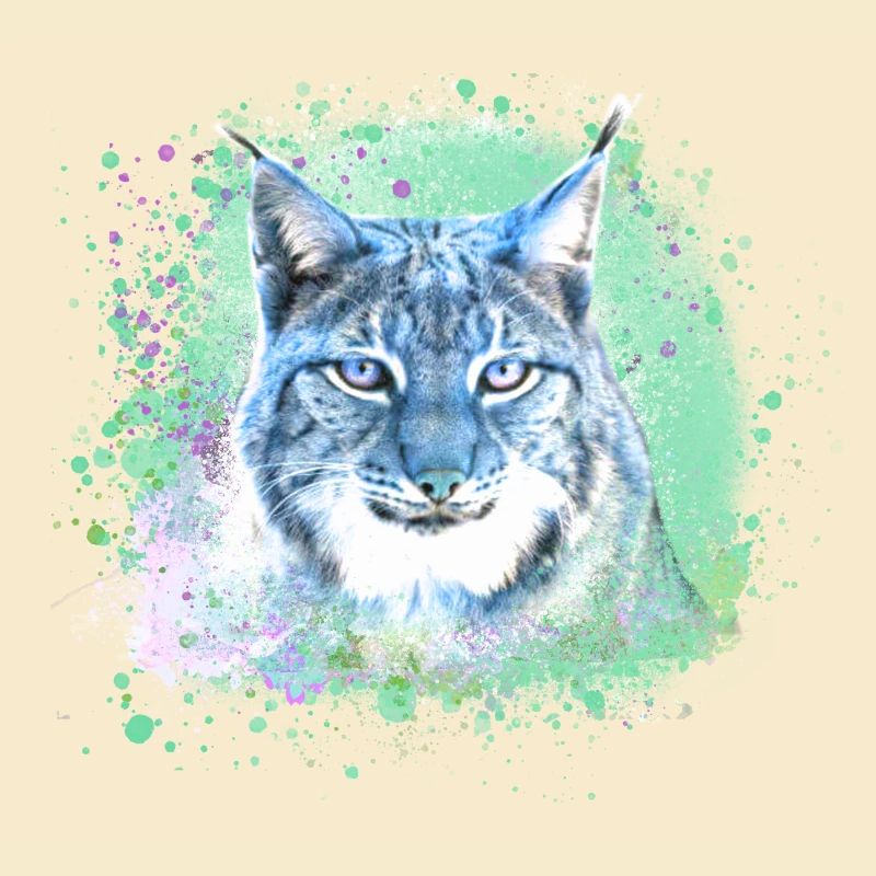 wildkatze,luchs,blau,graffiti,malerei,katze
