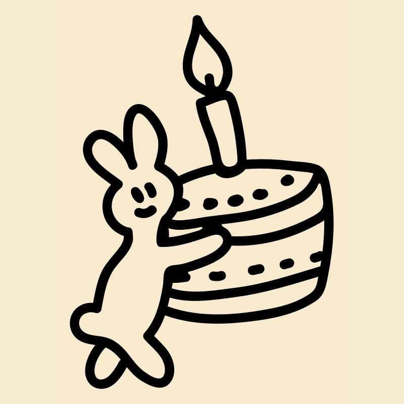Lapin avec le gâteau - Line