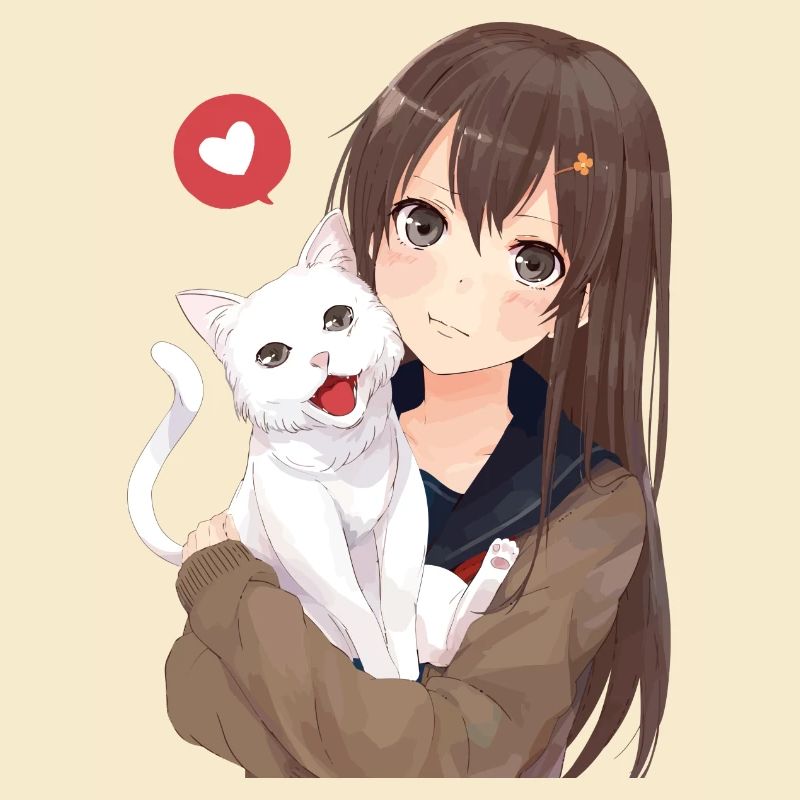 Fille avec le chat