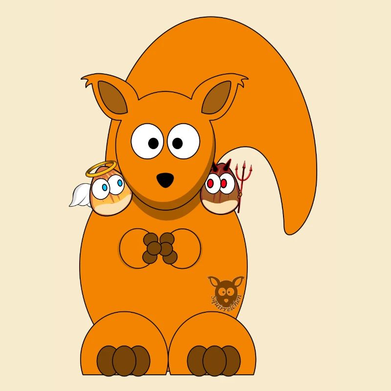 Squirrelchen mit Engelsnuss und Teufelnuss