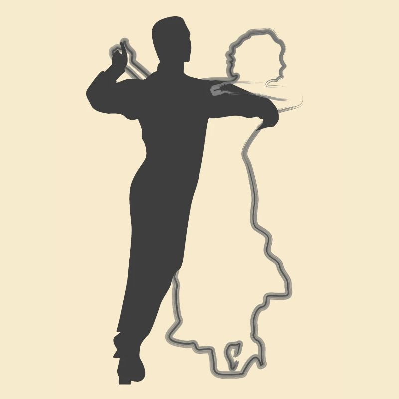 Conception élégante de silhouettes de couple dansant