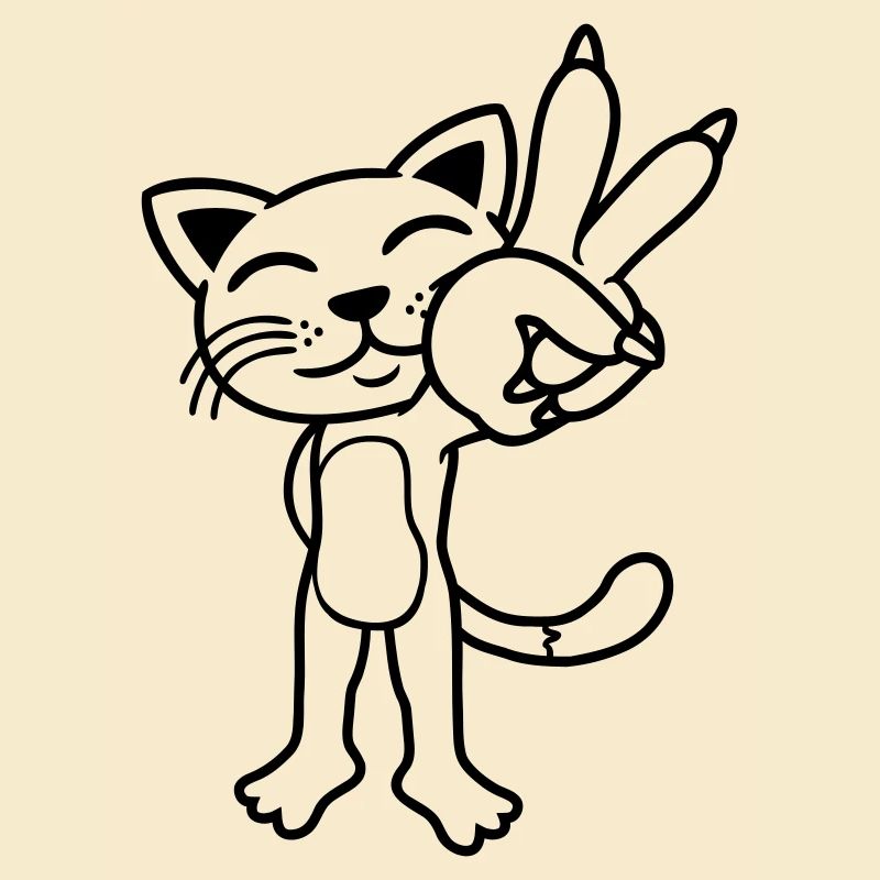 Stehende Katze Peace Zeichen