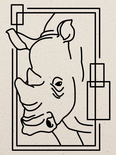 Nashorn im geometrischen Design