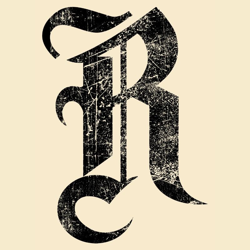 Tshirt alphabet initial R