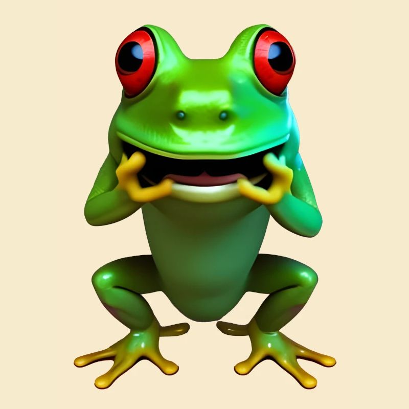 frosch hockend frei