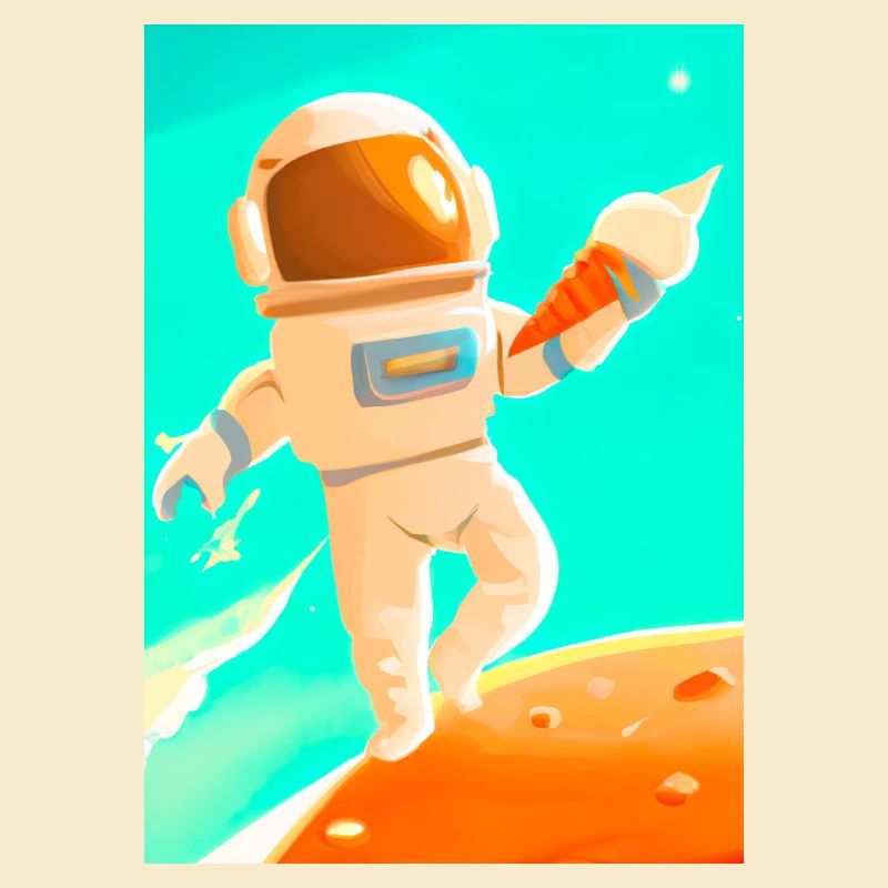 Astronaut mit Eiscreme