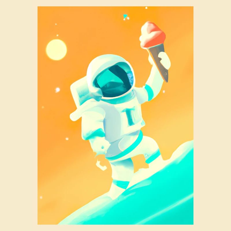Astronaut mit Eiscreme