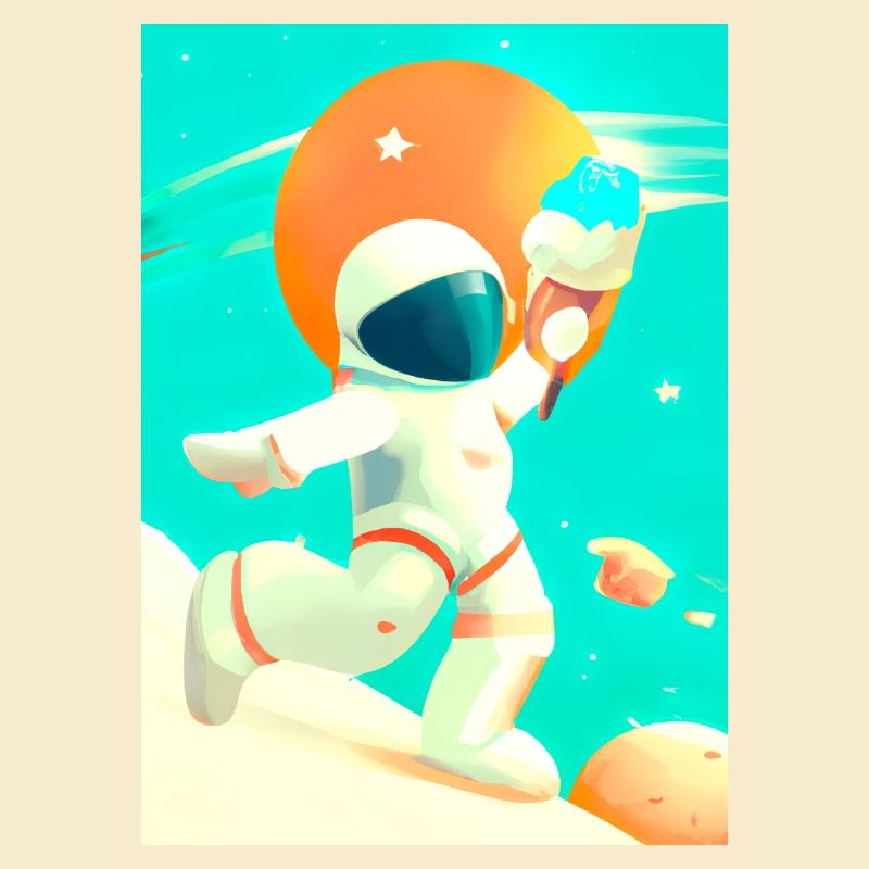 Astronaut mit Eiscreme