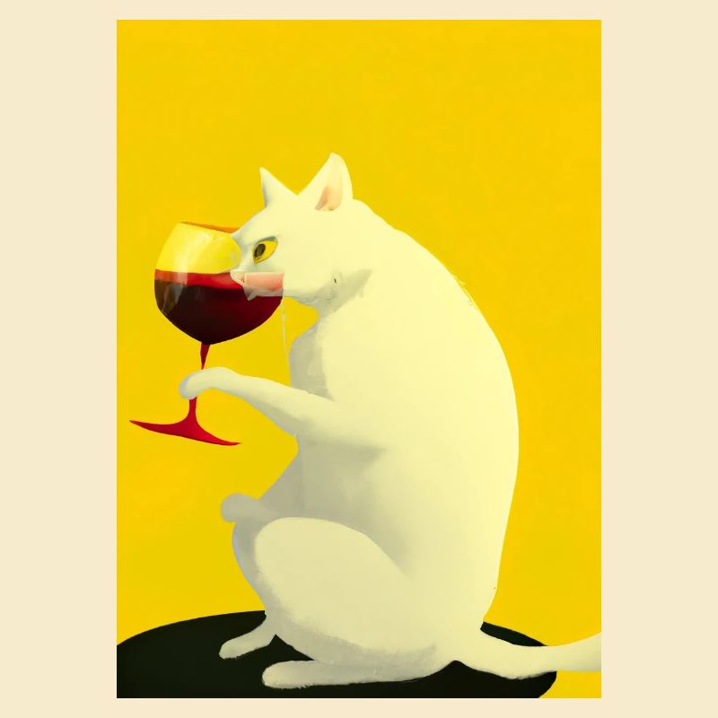 Katze mit Wein