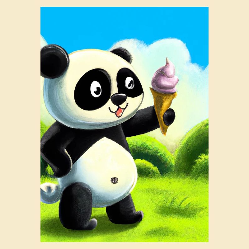 Panda mit Eiscreme