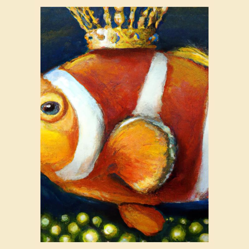 Clownfisch mit einer Krone